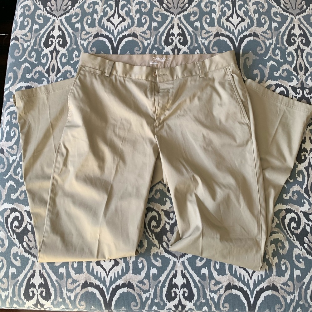 Nike Golf Pants Straight Leg Beige 34W 32L DriFit